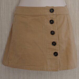 Lure HSU  Cotton Beige Button Front Mini Skirt Size:S